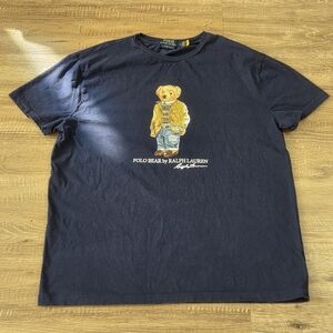 Ralph Lauren Men's Pre-owned Classic Fit Polo Bear Jersey T-Shirt Blue Size L